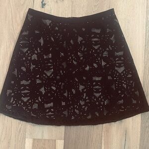 Ann Taylor Elegant Black Cutout Mini Skirt